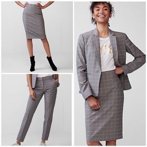 Express Gray Windowpane Blazer, Skirt, and Pants